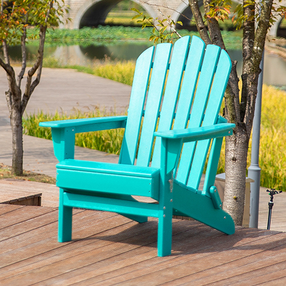 ADM010 Foldable HDPE Chair In Aqua Blue - Adirondack Chair Foldable