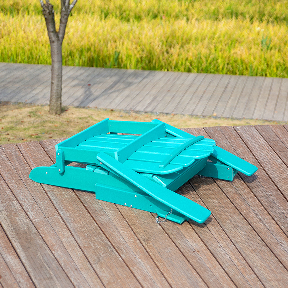 ADM010 Foldable HDPE Chair In Aqua Blue - Adirondack Chair Foldable