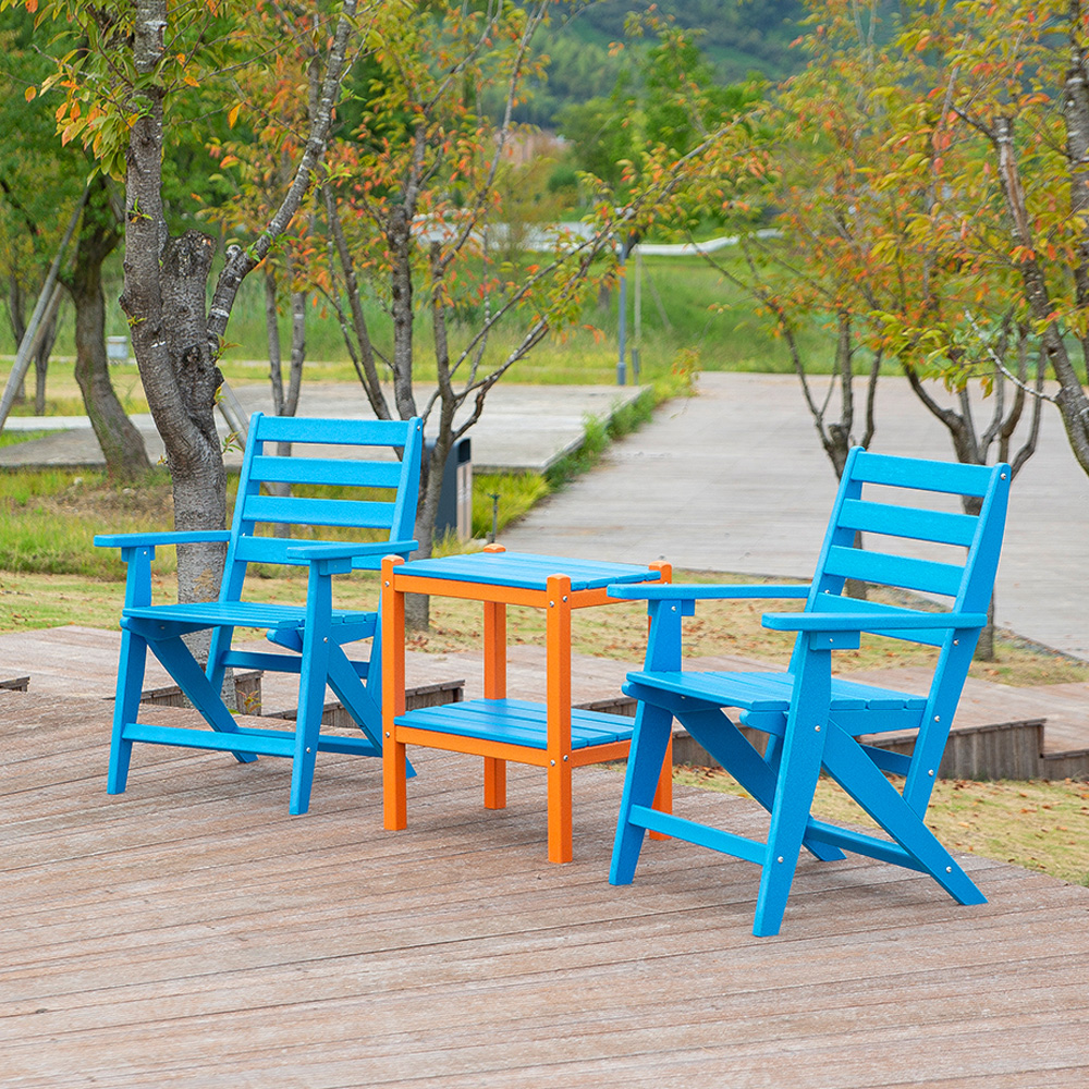 Dining Table Set Four Chairs And A Table Blue/White Outdoor Furniture HDPE Dining Chairs