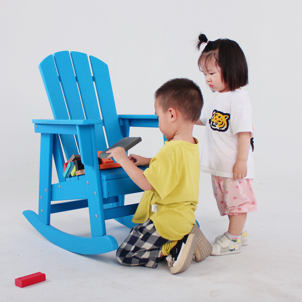 CCM001 Adirondack Rocking Chair with Wide Armrest Without Formaldehyde For Children In Patio Garden no paint