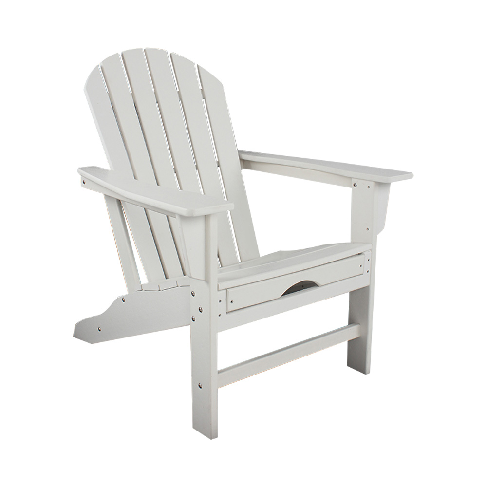 ADM007 White Pull-Out Outdoor Patio Adirondack Chair