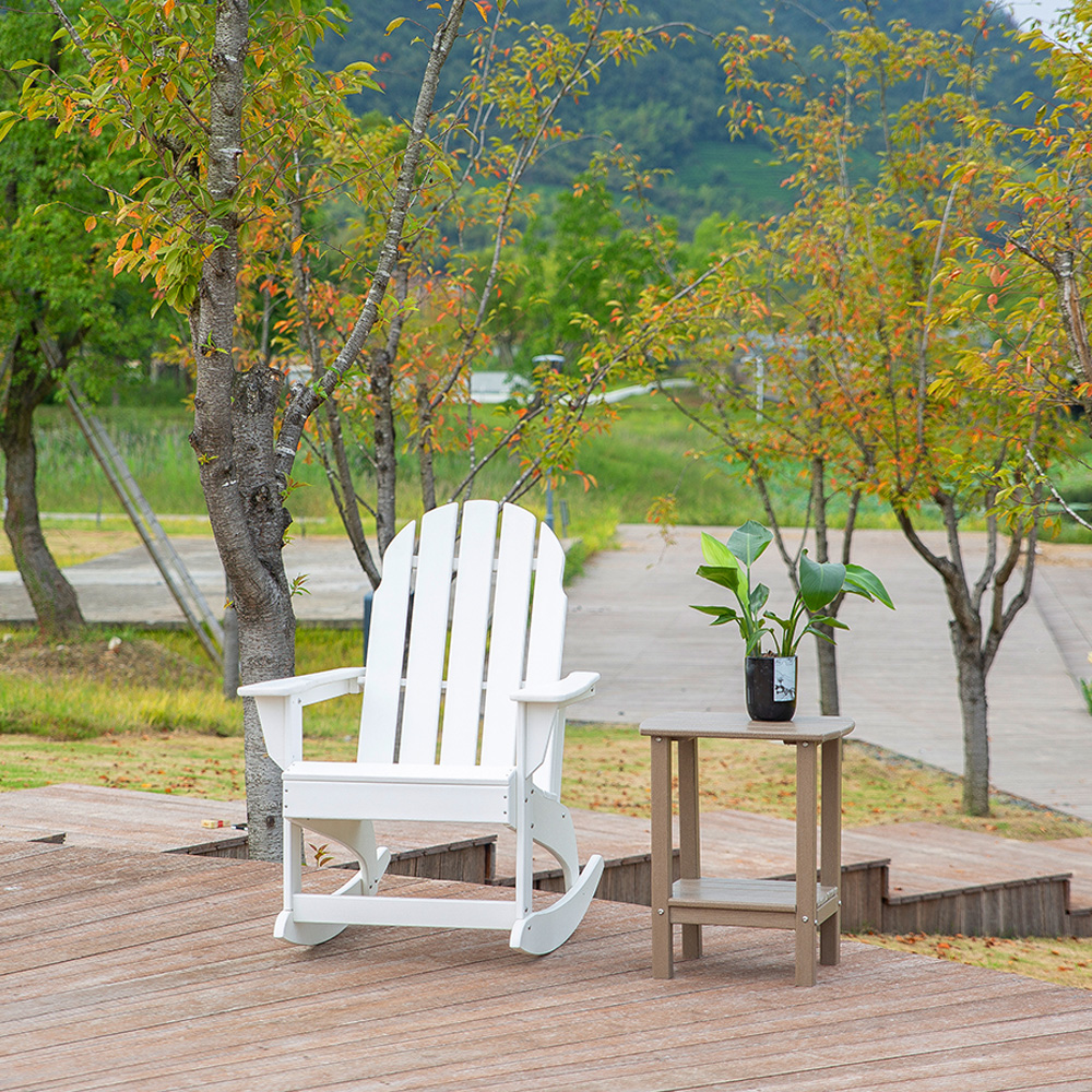 ADM011 White Patio Leisure Rocking Chair - Outdoor Adirondack Chair