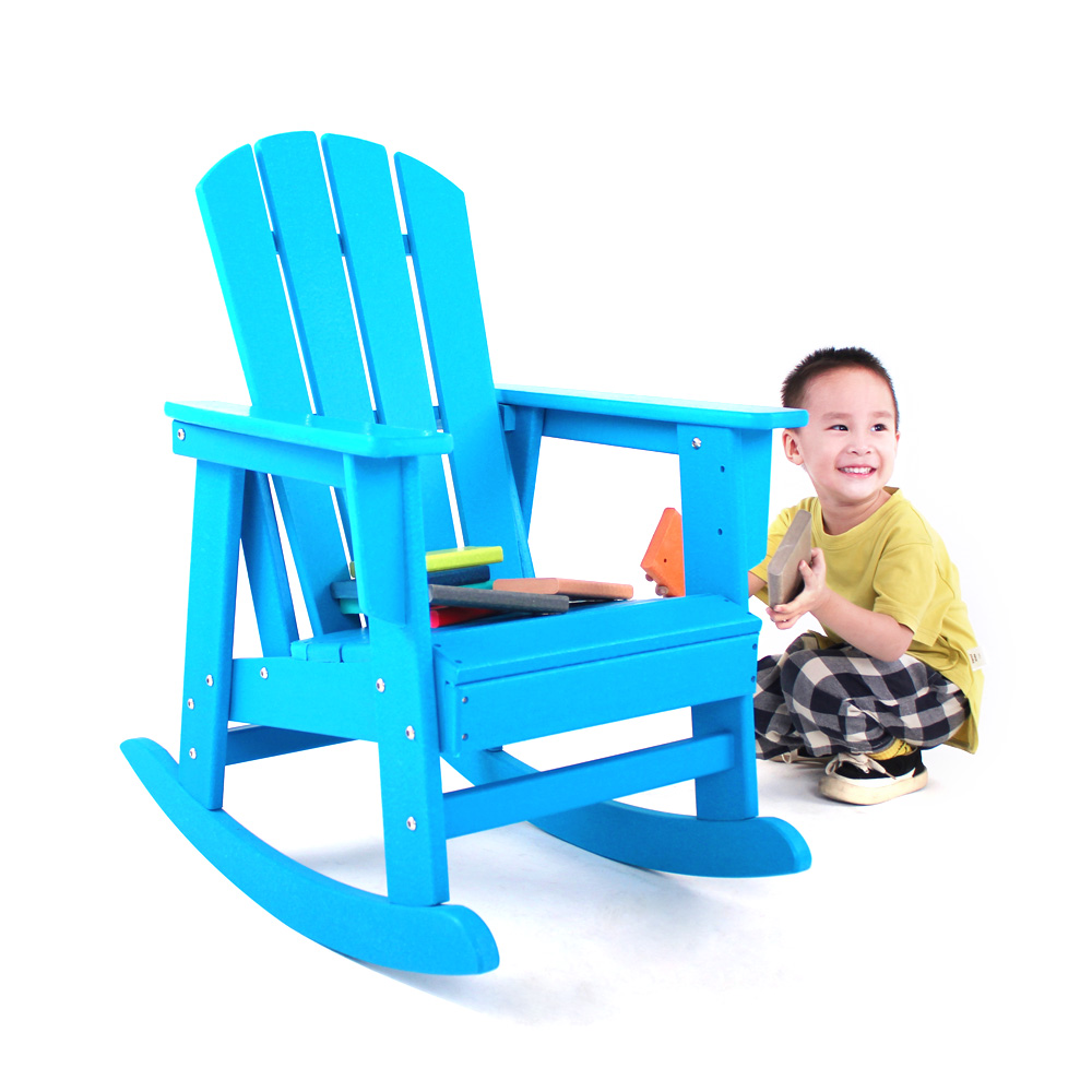 CCM001 Adirondack Rocking Chair with Wide Armrest Without Formaldehyde For Children In Patio Garden no paint
