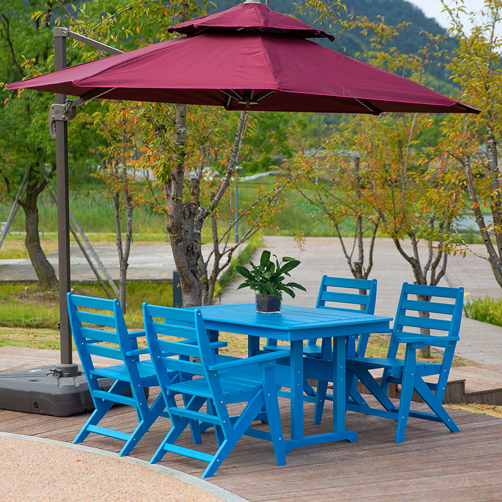 Dinning Set Blue Outdoor Furniture HDPE Dining Chair