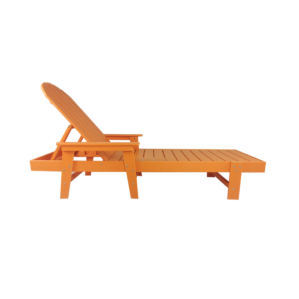 Orange CLM002 Outdoor Classic Beach Pool Lounger - Material HDPE Anti-Corrosion Recyclable