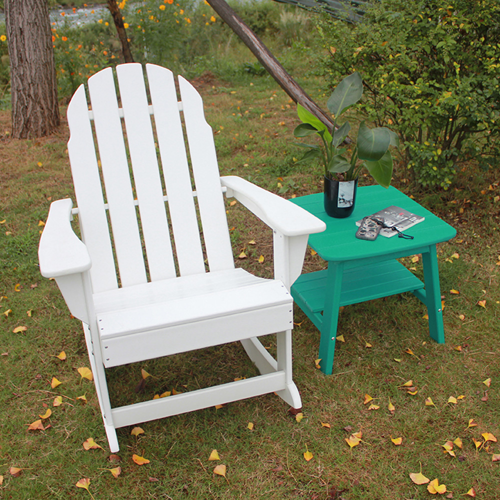  ADM011 White Patio Leisure Rocking Chair - Outdoor Adirondack Chair