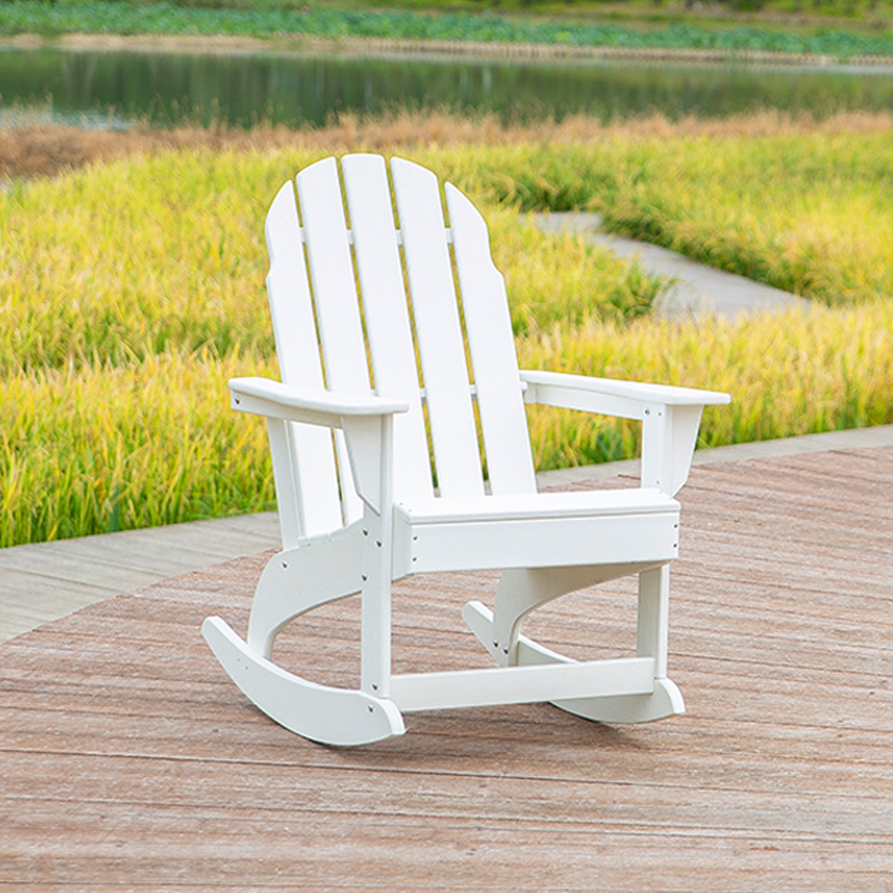  ADM011 White Patio Leisure Rocking Chair - Outdoor Adirondack Chair