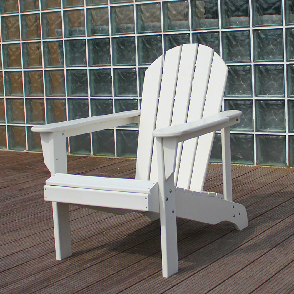 ADM003 White Orange Adirondack Beach Chair - Outdoor Furniture HDPE Chair