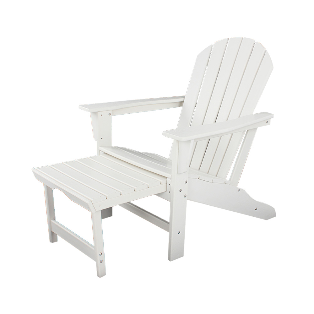 ADM007 White Pull-Out Outdoor Patio Adirondack Chair