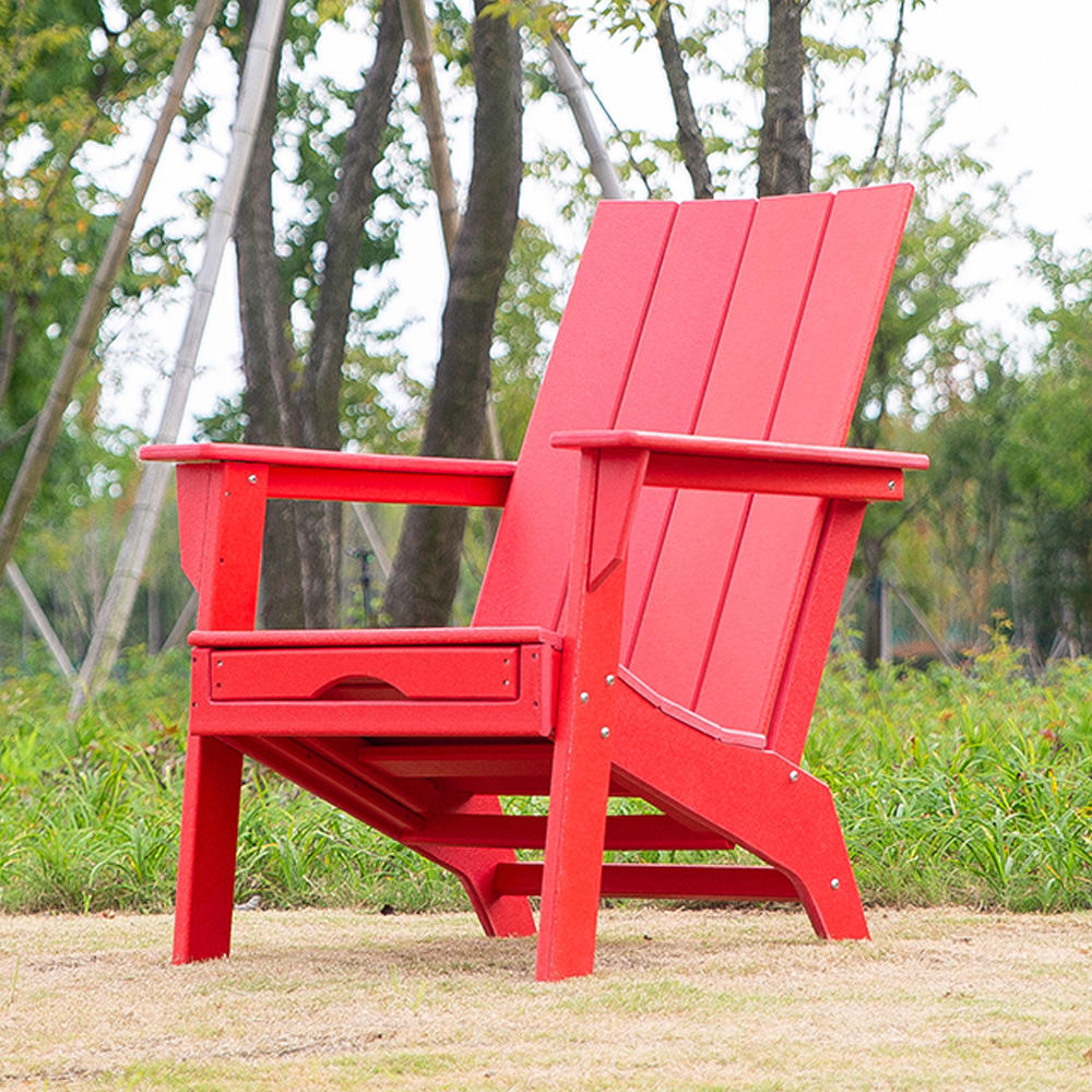 ADM005 Rustic Patio Adirondack Chair - HDPE Beach Minimalist Lounge Chair