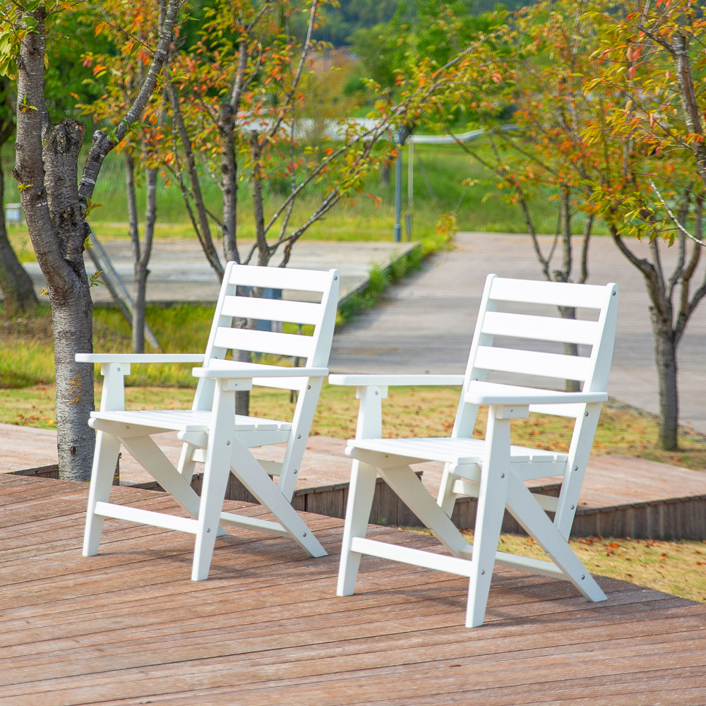 Dining Table Set Four Chairs And A Table Blue/White Outdoor Furniture HDPE Dining Chairs
