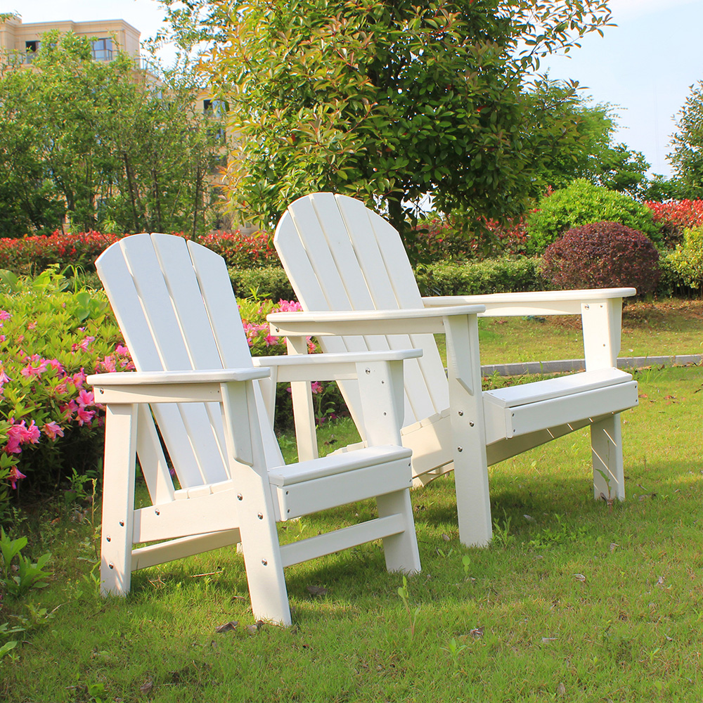 ADM003 White Orange Adirondack Beach Chair - Outdoor Furniture HDPE Chair