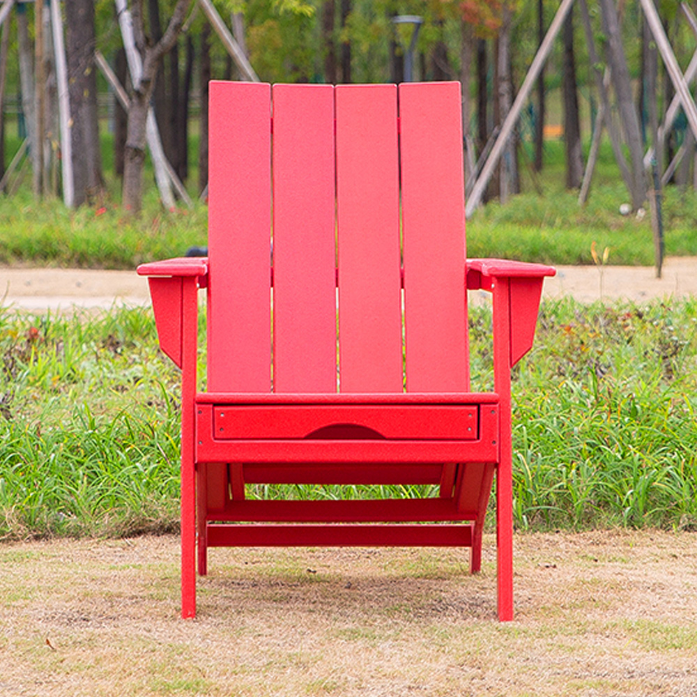 ADM005 Rustic Patio Adirondack Chair - HDPE Beach Minimalist Lounge Chair