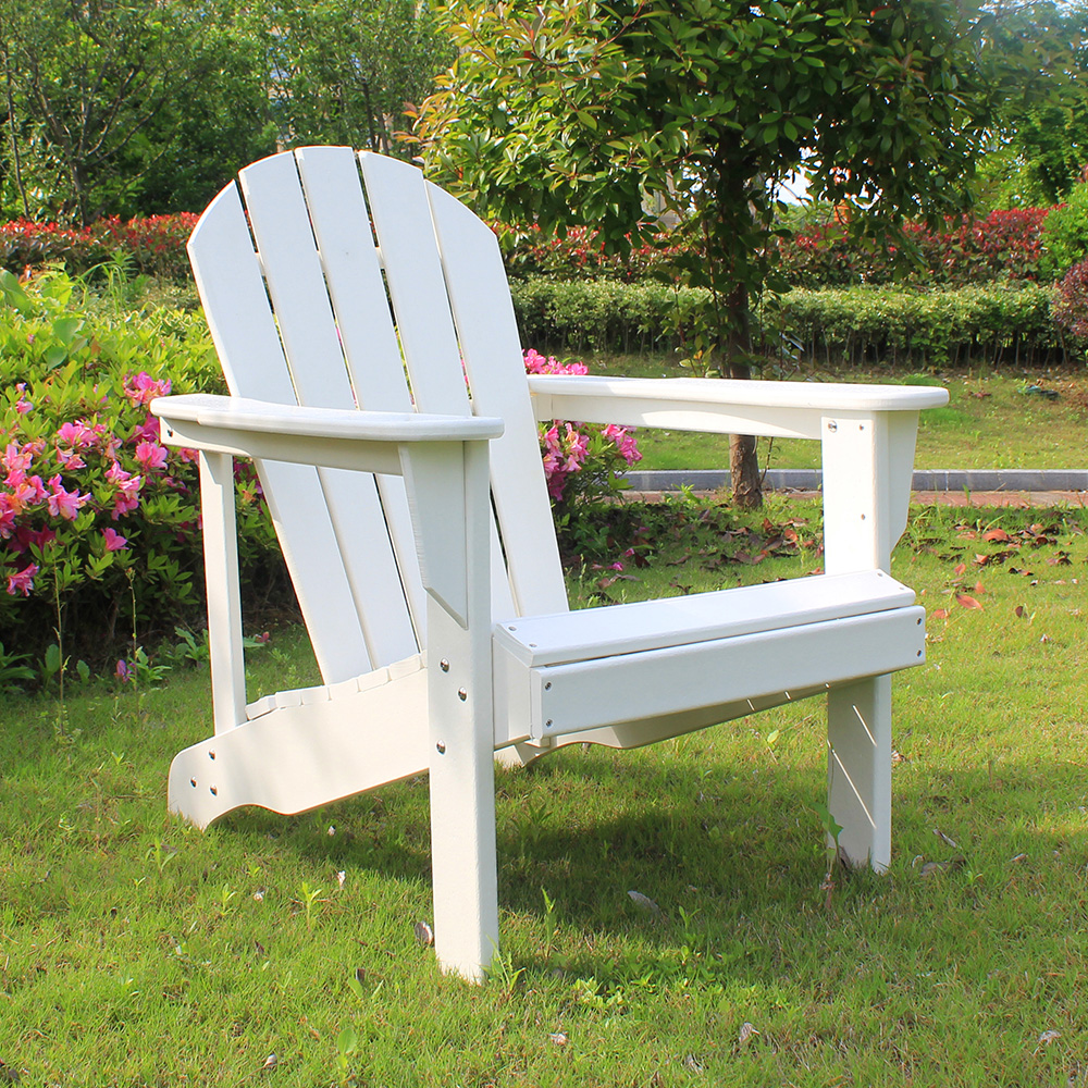 ADM003 White Orange Adirondack Beach Chair - Outdoor Furniture HDPE Chair