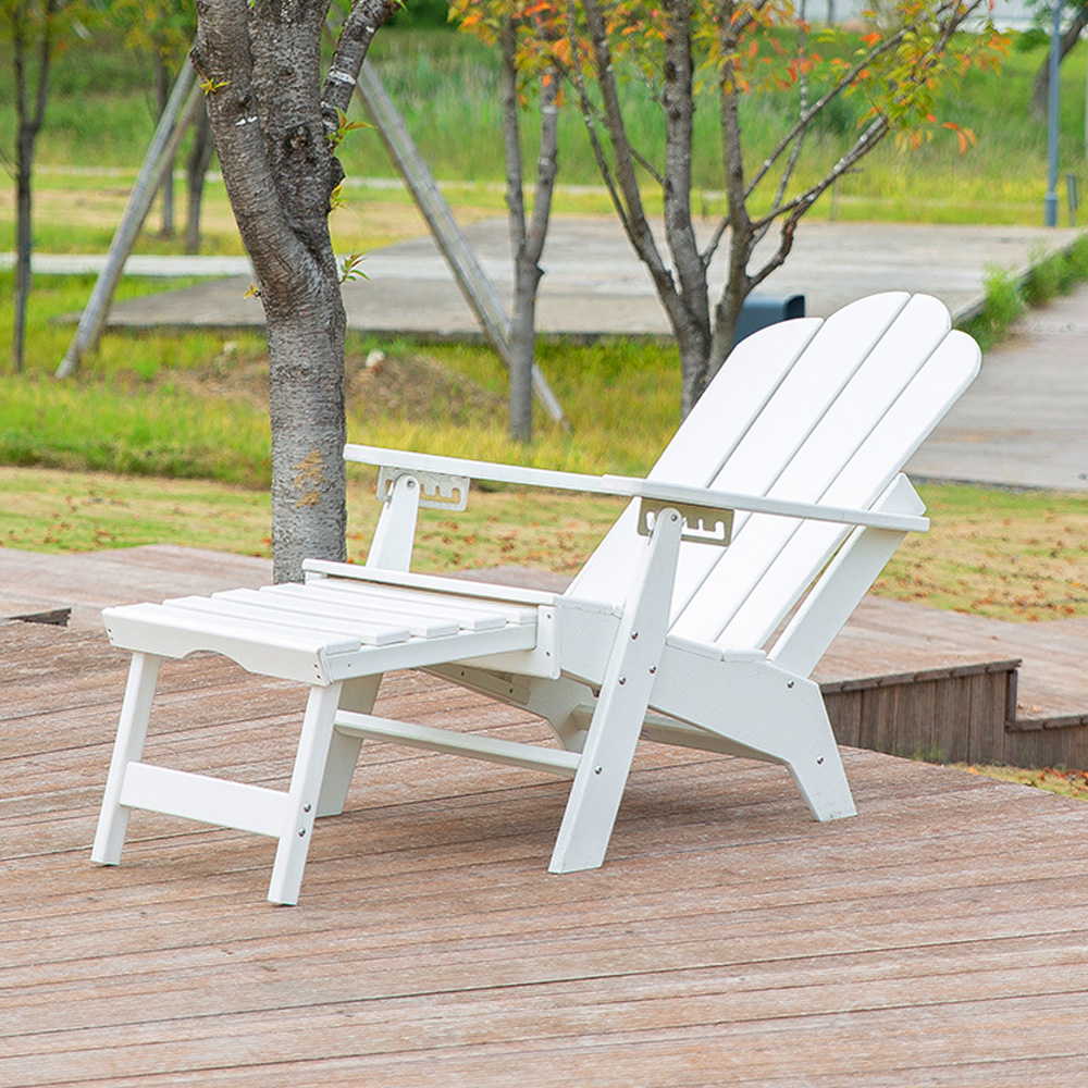 ADM006 Beach Leisure HDPE Adirondack Chair-Pull-out Seat Outdoor Recliner