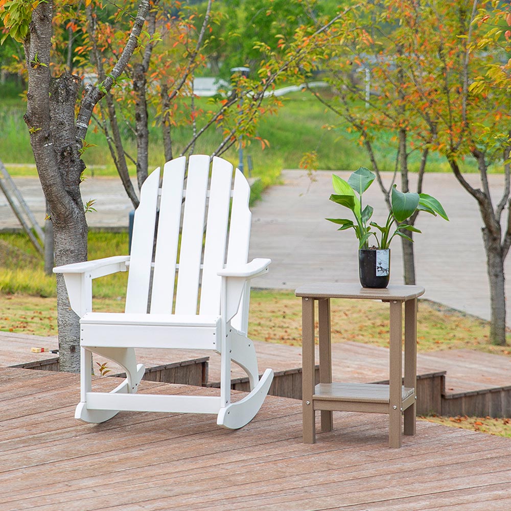 ADS206 HDPE Rocking Chair with Wide Armrest Modern Leisure Design Poly Material Outdoor Garden Furniture