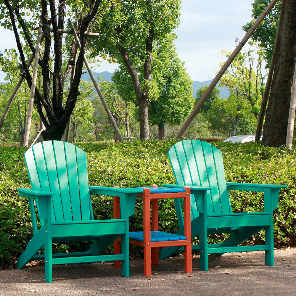 ADS301 HDPE Adirondack Furniture 2 Chairs, 1 Side Table