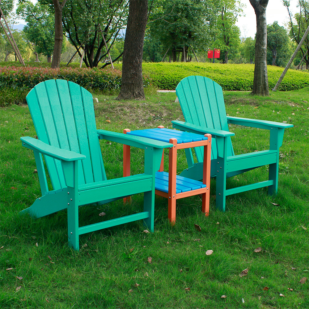 ADS301 HDPE Adirondack Furniture 2 Chairs, 1 Side Table