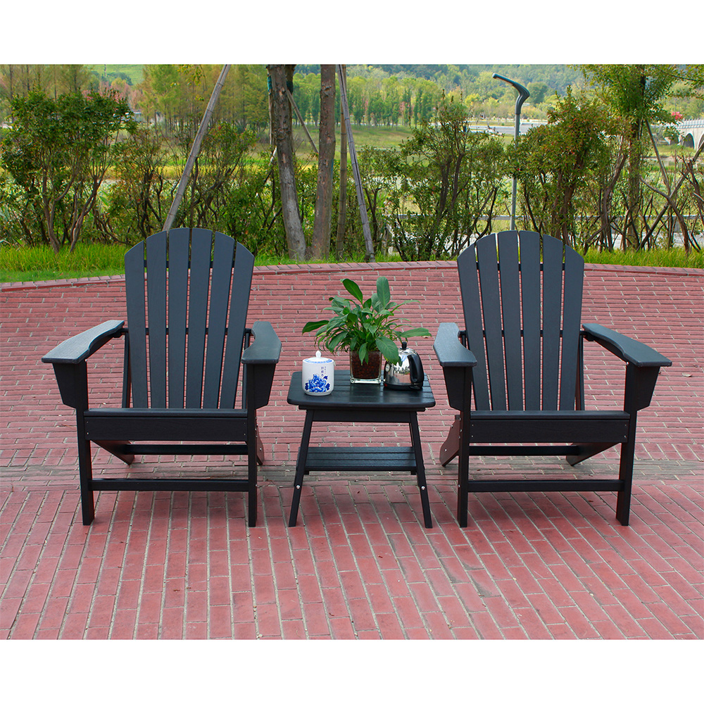 ADS301 HDPE Adirondack Furniture 2 Chairs, 1 Side Table