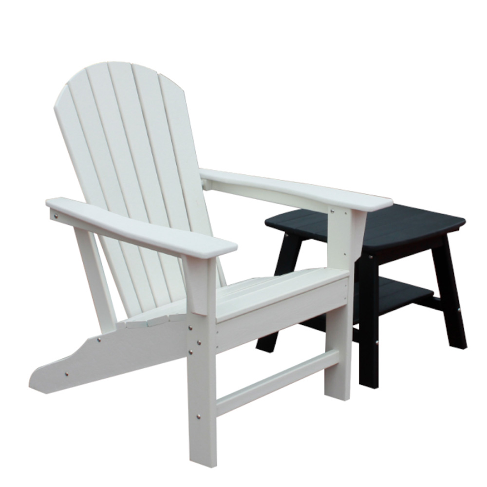 ADS201 One Chair, One Side Table, HDPE Adirondack Table Chairs