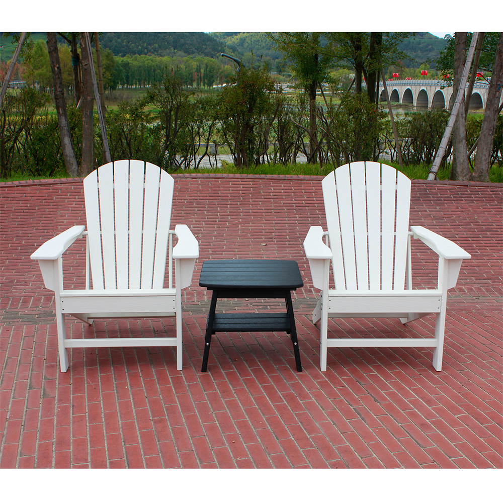 ADS301 HDPE Adirondack Furniture 2 Chairs, 1 Side Table