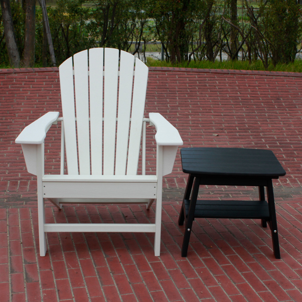 ADS201 One Chair, One Side Table, HDPE Adirondack Table Chairs