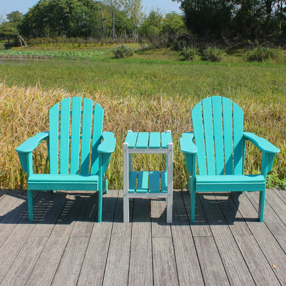 ADS303 UV Resistance Outdoor HDPE Adirondack Chairs Set With Side Table