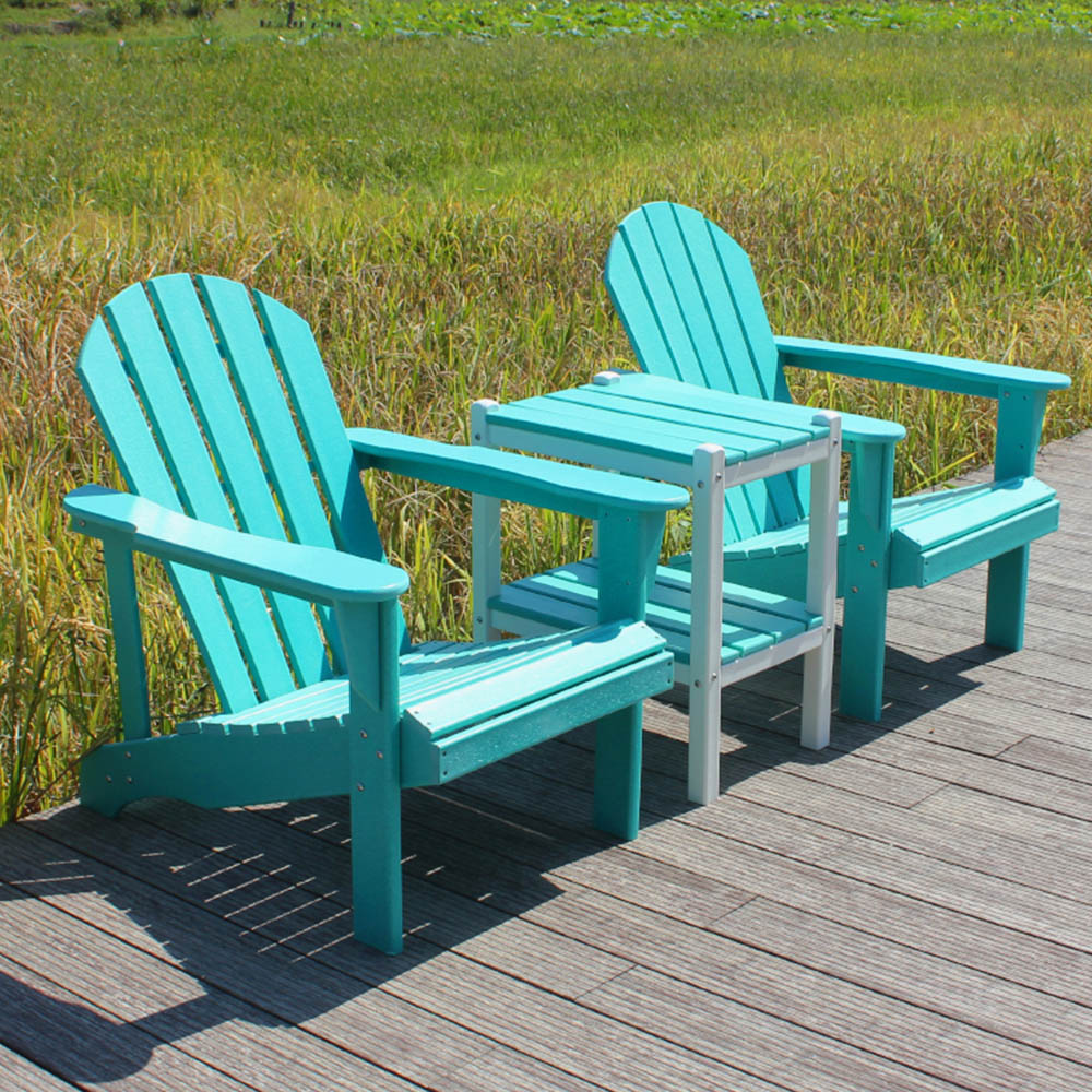 ADS303 UV Resistance Outdoor HDPE Adirondack Chairs Set With Side Table